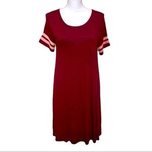 Pink Rose Shortsleeved Casual Crewneck Dress Comfy Size M